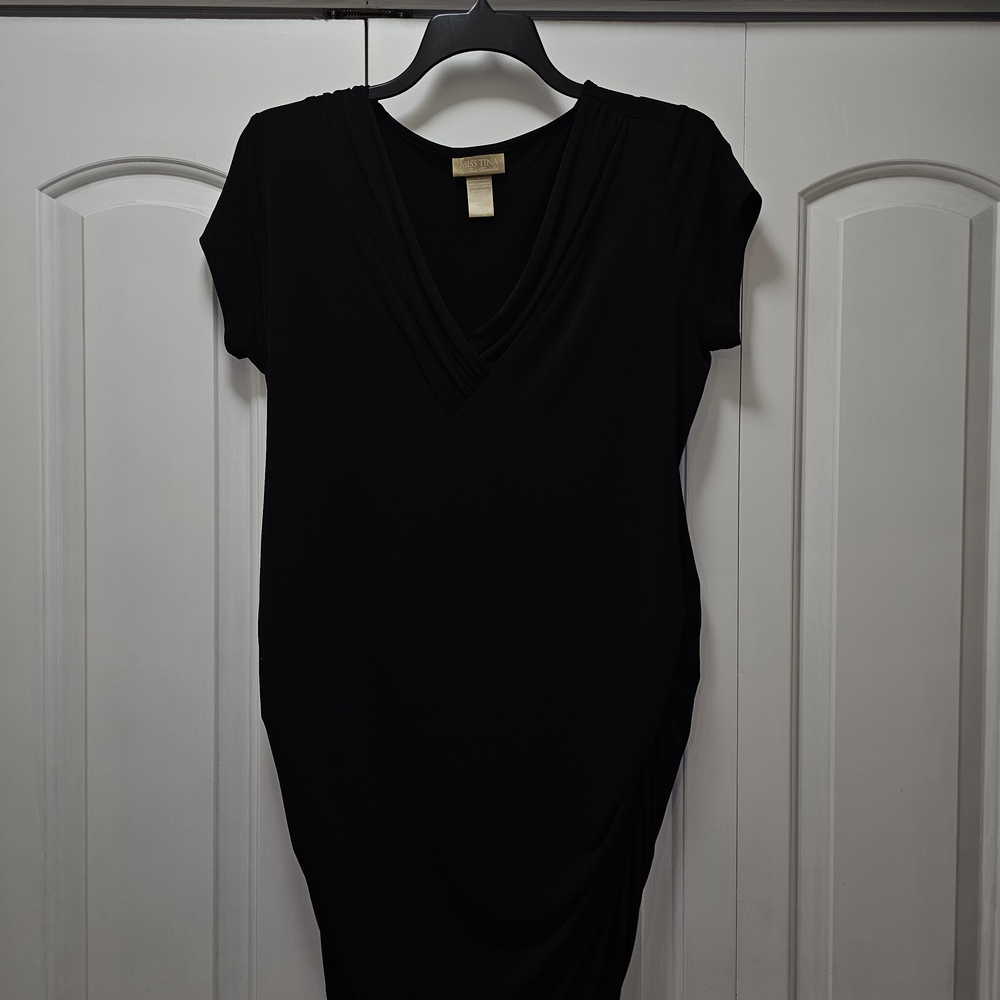 Miss Tina Classic Black Midi Dress